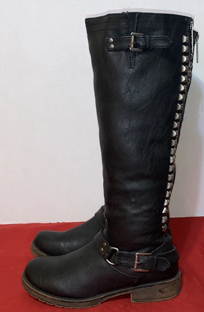 Breckelle's Trooper 14 Women's Tall Boots Outlaw Vegan Studs Womens Size 7