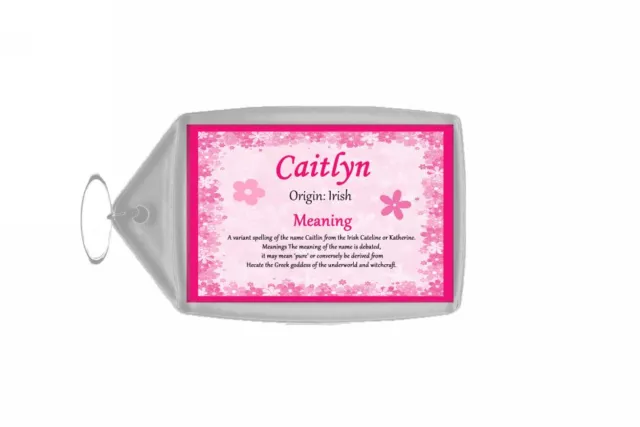 Caitlyn Personalised Name Meaning Keyring