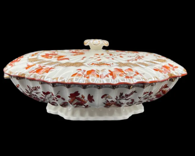SPODE Copeland INDIA INDIAN TREE Covered Serving Bowl w/ Handles 9.75” Old Mark