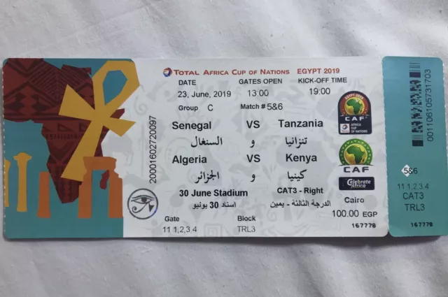 Sammler Ticket CAN African Nations Cup 2019 Senegal-Tanzania / Algeria-Kenya