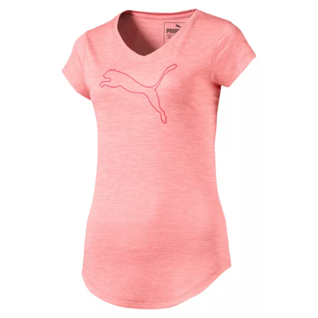 PUMA Damen Heather Cat Tee T-Shirt Trainingsshirt Laufshirt Soft Fluo Peach XS+S