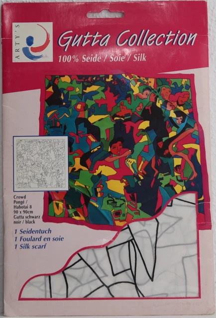 "Seidentuch, ARTY'S Gutta Collection, "Crowd" 90 x 90 cm, Pongé 08