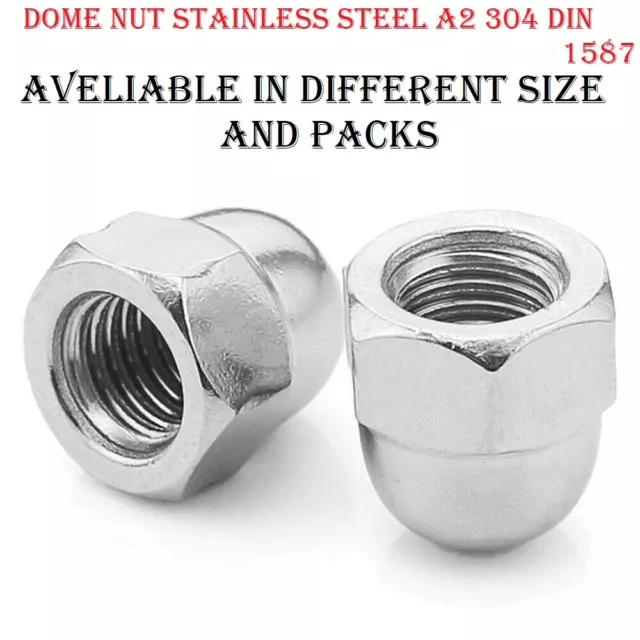 M3 M4 M5 M6 M8 M10 M12 Dome Nuts Hex Domed Nuts Stainless Steel A2 Din 1587 304
