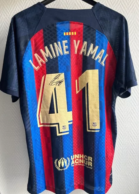‎️‎‎️‎️‎  Yamal Signed Proof Shirt Fc Barcelone Wonderkid Record