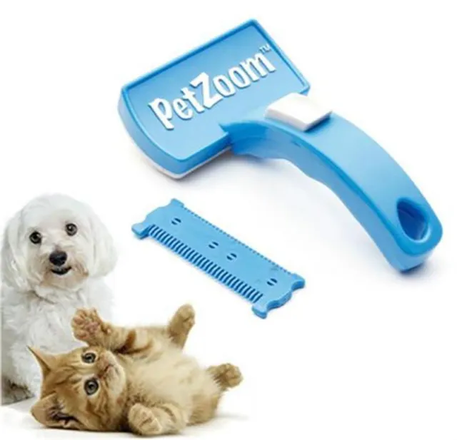 New As Seen on TV PetZoom Pet Dog Cat Grooming Self Cleaning Brush Comb Hair Fur