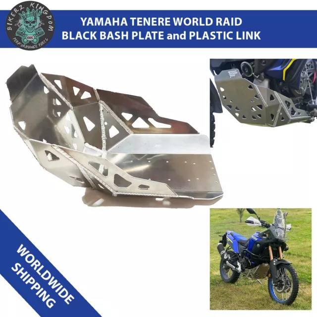 Yamaha Tenere 700 T7 World Raid Bash Skid Sump Guard Plate in Silver 2022-2023