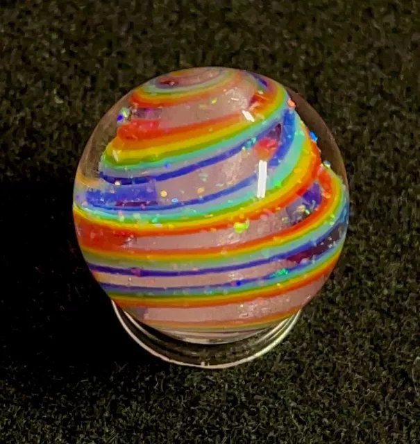 Bryan Trillas Glass Marble/0.65-0.75”/Handmade-Rainbow Swirl+Pink+Opal & Uv