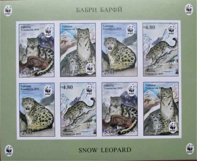 Tajikistan 2019   WWF  Snow Leopard  (Mountains)  Imperforated  M/S  MNH