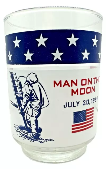 Vintage APOLLO 11 Man on the Moon July 20, 1969 Collectible Drinking Glass NASA