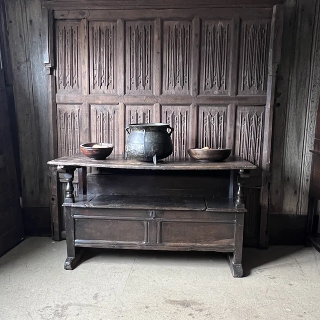 A Charles II  Oak Settle Table. 17th century