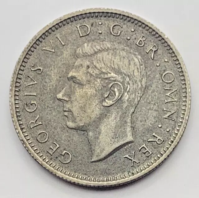 1938 Great Britain Silver (.500) Sixpence - UK - 6 Pence - 6P - Free Shipping