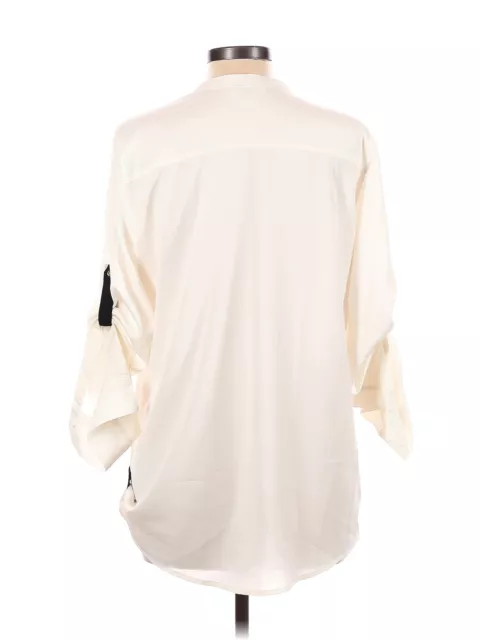 CALVIN KLEIN WOMEN Ivory Long Sleeve Blouse L $27.74 - PicClick