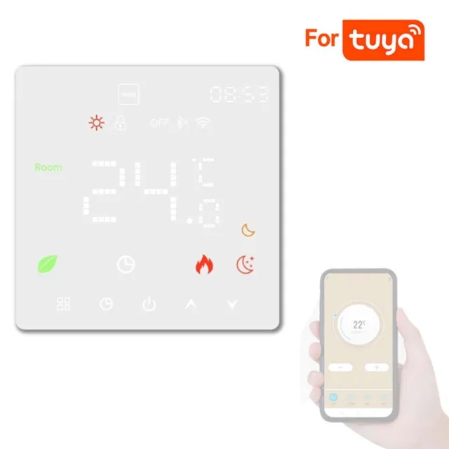 Thermostat chauffant au sol intelligent sans fil avec commande vocale et fonctio