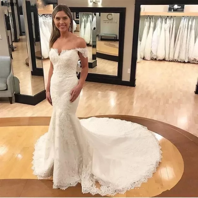 Vestidos de novia con aplique de novia sin espalda sirena