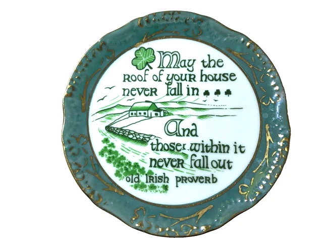 Irish Proverb Lucky Ceramic Trinket Dish May the Roof of Your House
