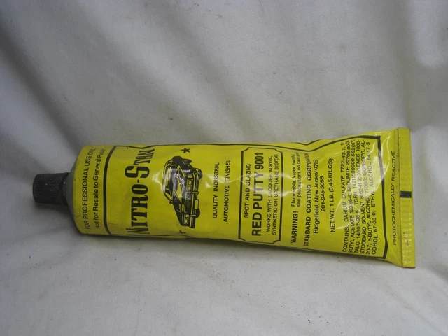 htf vintage NITRO-STAN RED PUTTY 9001 PROFESSIONAL SPOT GLAZING