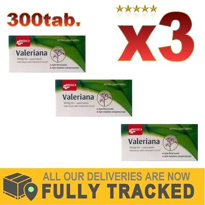 3 Pack 300 Tabl. Valeriana Natural Extra fuerte insomnio Depresión