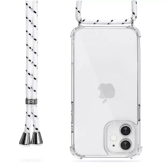 Coque Avec Cordon Blanc Pour Apple Iphone 7 8 Se 2020 2022 Transparent