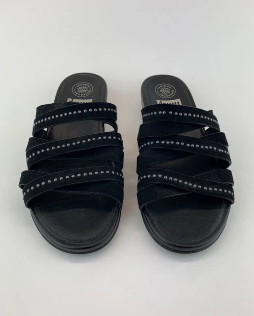 FitFlop Womens Black Suede Leather Slide Sandals Sz US 6 3