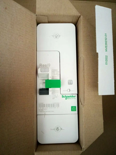 Disjoncteur Différentiel Schneider Resi9 DB60 - 1P+N 500mA - 15A/30A/45A - Pour Tableau Électrique