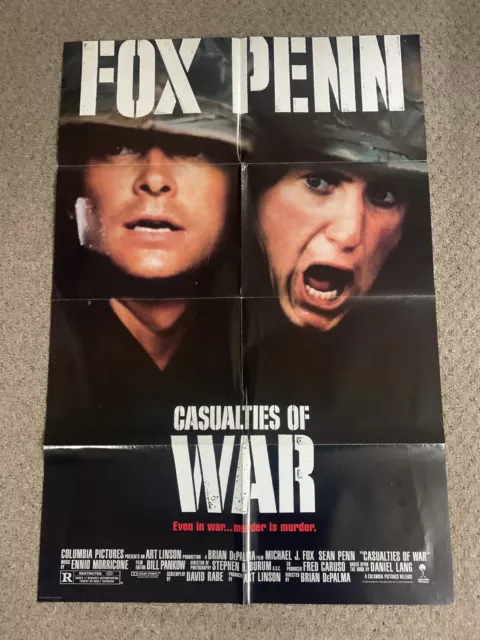 CASUALTIES of WAR Original Theatrical Movie Poster MICHAEL J FOX SEAN PENN 1989