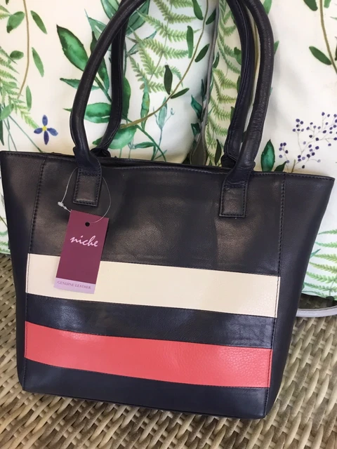 Marineblaukorallen Echt Nappaleder Schultertasche Tolle Qualität Und Design