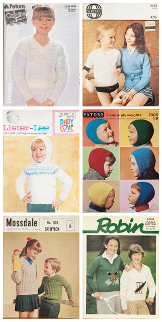 Job Lot 6 Knitting Patterns Kids Sweaters Cardigans Vintage Book Ballet Bundle