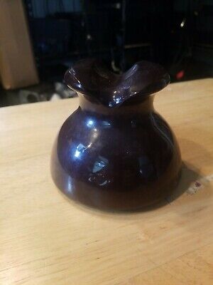 Brown Dark Chocolate No Name Porcelain Insulator - Can't decipher the marking 2