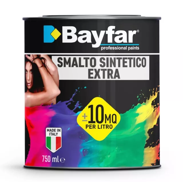 Smalto Sintetico Extra Vernice Ferro E Legno 0,75L Interno/Esterno Bayfar®