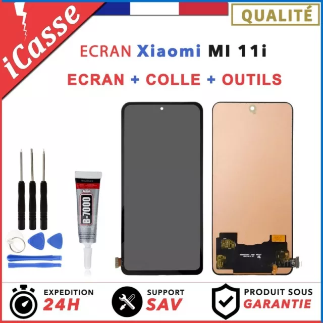 Ecran LCD pour Xiaomi Mi 11i / Mi 11i 5G / Mi 11X Pro Noir Blanc OUTILS + COLLE