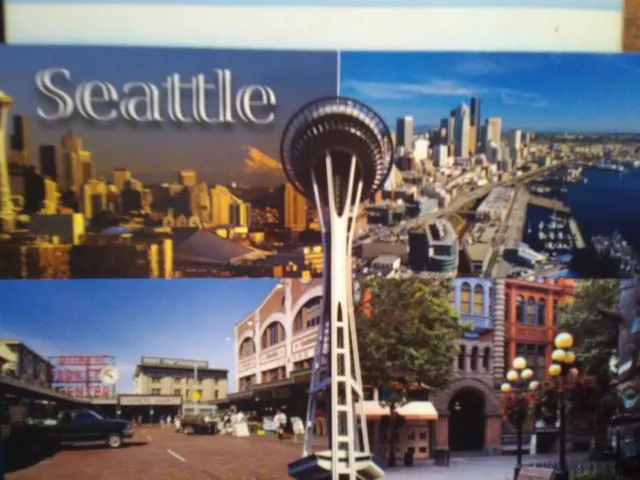 New Photo Post Card Aerial View Scenes From Seattle Washington