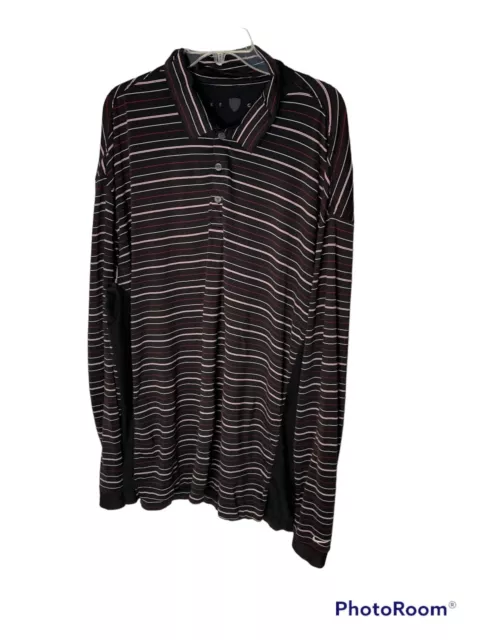 NIKE POLO 2XL striped long sleeve mens pullover $20.00 - PicClick