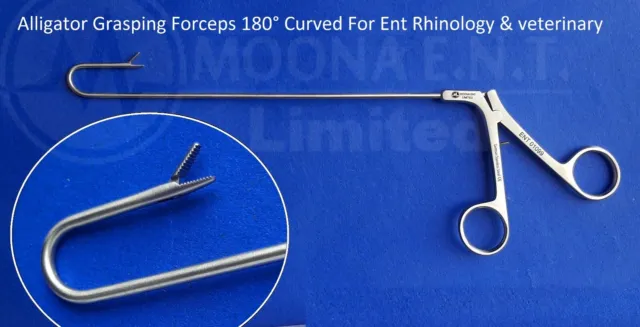 Alligator Grasping Forceps 180° Curved Lenght 15 cm Surgical Instrument