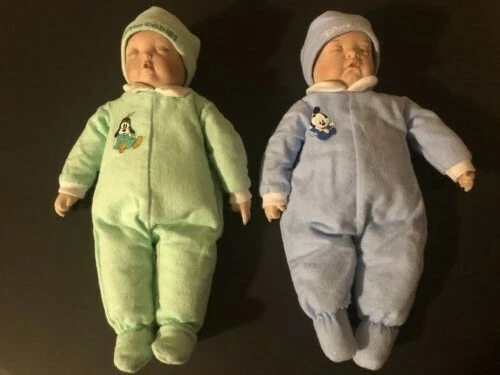 Ashton Drake BABY MICKEY AND GOOFY Boy Disney porcelain beanie sleeping Doll
