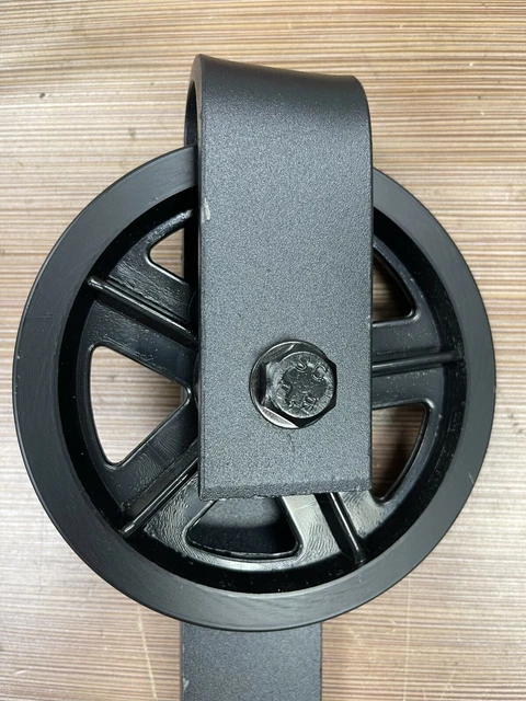 Sliding Wood Barn Door Hardware Roller Set Hardware (Big Black Wheel) 9