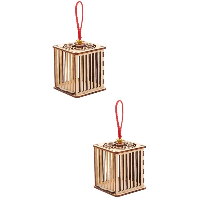 2 Pc Cage Small Pets Wooden Insect Wildlife Toy