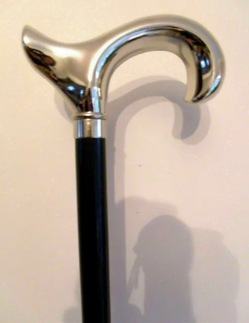 Vintage Antique Walking Cane Wooden Walking Stick Silver Brass Handle knob gift