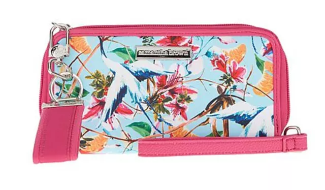 Samantha Brown To-Go Wristlet  ZIP AROUND Travel Wallet ~ Tropical Garden