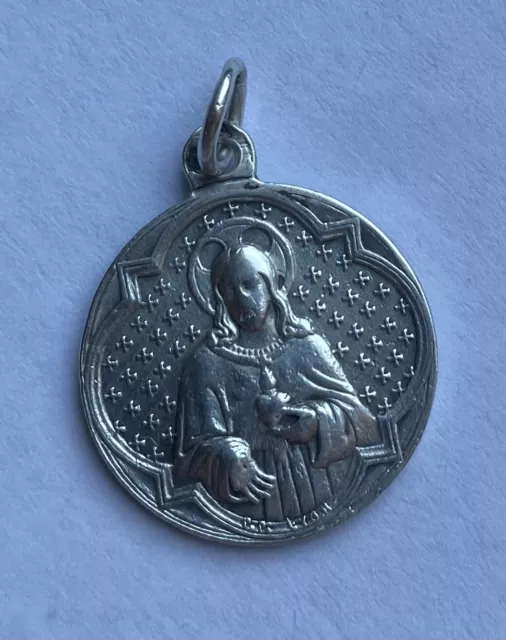 Medaille religieuse ancienne " Paray Le Monial  " - argent massif