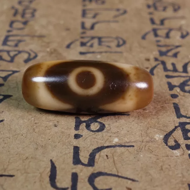 Himalayan Ancient Tibetan DZI Beads Old Agate 3 Eye Amulet Pendant GZI #3355