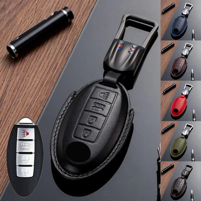 Real Leather Car Key Case Cover For Infiniti Q50 Q60 For Nissan Altima GT-R 370Z