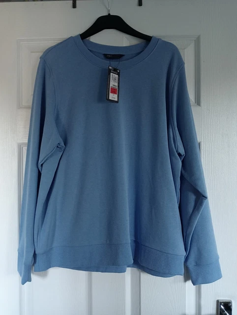 Felpa da donna blu Marks And Spencer taglia 18 nuovissima con etichette
