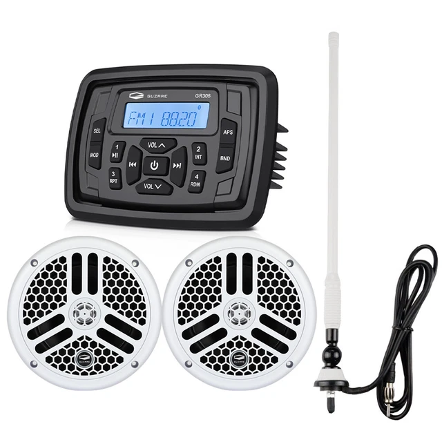 Ricevitore Stereo Bluetooth Marino + Altoparlante Marino Impermeabile 6,5"" 240 W