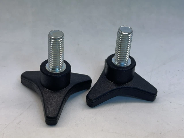 (2) Knobs 45mm Plastic Three Pointed  Head Male M8-1.25mm x 20mm (23D34)