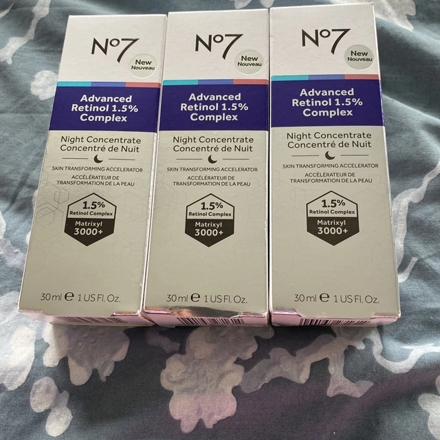 No7 Advanced Retinol 1.5% Complex Night Concentrate -2*30ml X 3 New