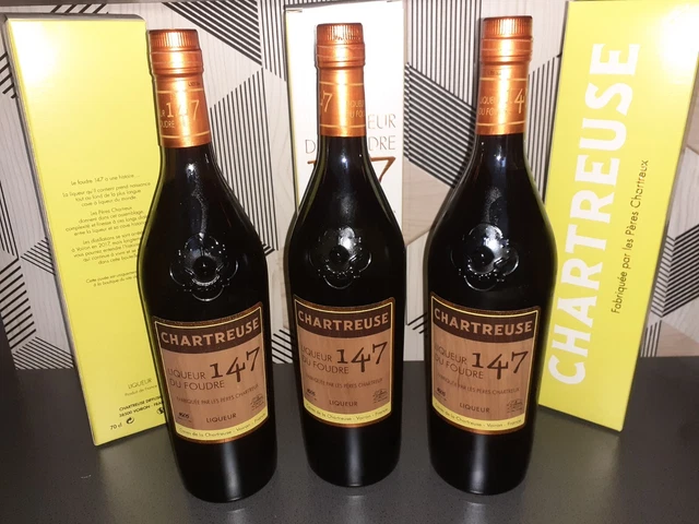 Lot de 3 Coffrets Chartreuse Liqueur Du Foudre 147 1er Millésime 2019 