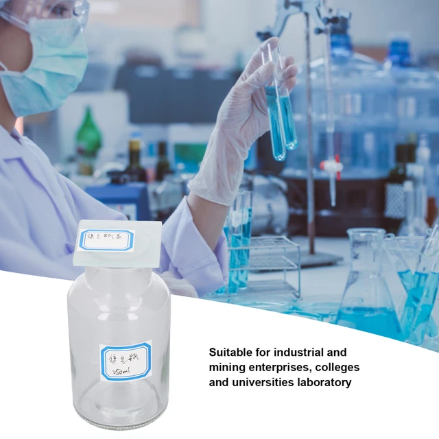 5x Bottiglia Da Laboratorio 250ml Ampia Bocca Di Vetro Borosilicato Contenitore