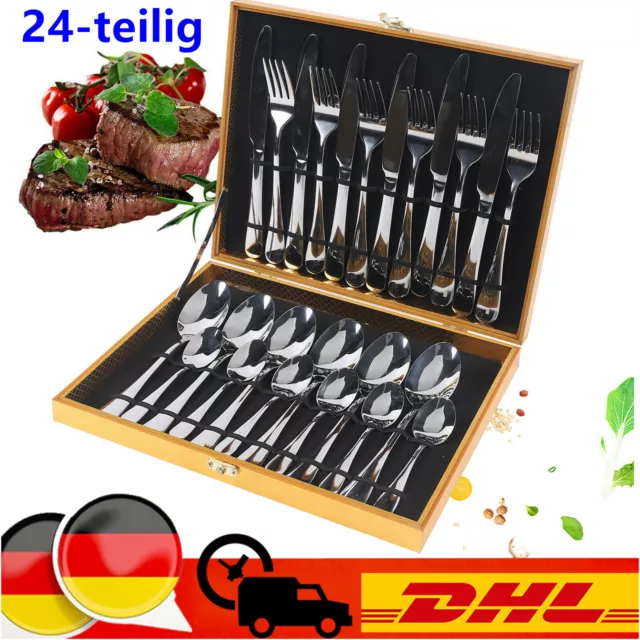 Set di posate 24 pezzi acciaio inox coltello da cucina posate set cucchiai