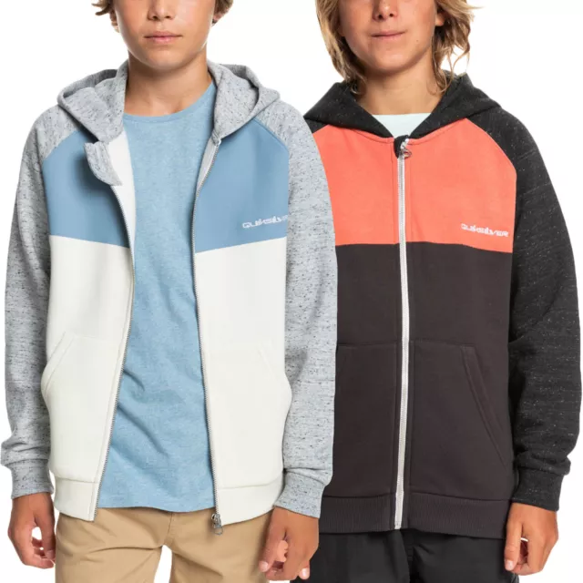 Quiksilver Boys Easy Day Zip Up Hooded Sweatshirt Hoody Hoodie Jacket Top