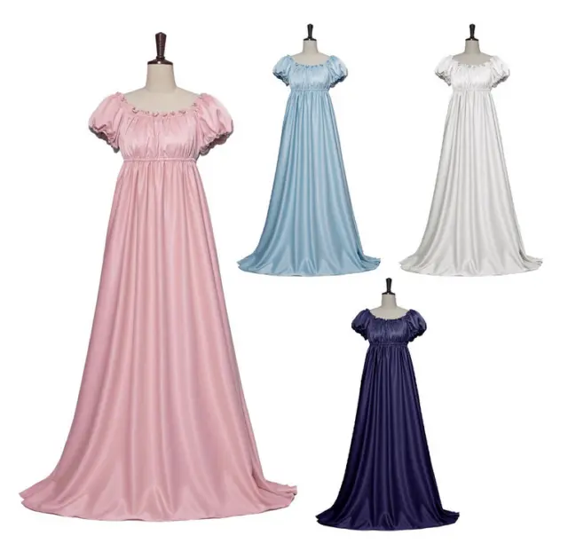 Cosplay Historical Women Regency Costume Dress Long Dress Empire Waist Dress